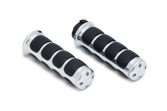 Kuryakyn ISO-Grips In Chrome Finish For Kawasaki, Suzuki, Victory & Yamaha Motorcycles (6235)