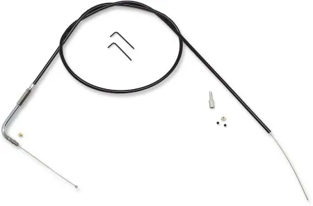 Magnum Build Your Own Throttle Cable Kit in Black Vinyl With 90 Degree Elbow Chrome Fittings For 1996-2017 Dyna, 1996-2020 Softail, 1996-2020 Sportster, 1996-2020 Touring Models (493629)