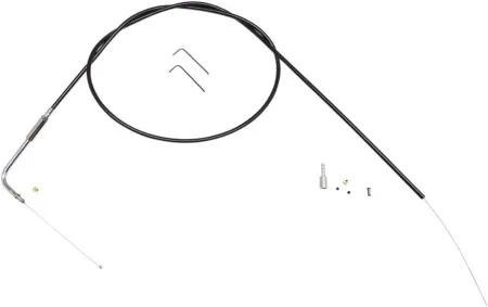 Magnum Build Your Own Idle Cable Kit in Black Vinyl With 90 Degree Elbow Chrome Fittings For 1996-2017 Dyna, 1996-2020 Softail, 1996-2020 Sportster, 1996-2020 Touring Models (494629)