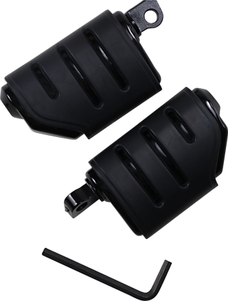 Kuryakyn Trident Dually ISO-Pegs With Male Mount Adapters In Gloss Black Finish (7562)
