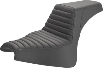Saddlemen Tuck & Roll Step Up Pleated 2-Up Seat in Black For 2018-2023 Fat Bob FXFB/FXBS Models (818-28-171) 