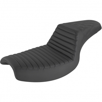 Saddlemen Step-Up Front, Rear LS 2-Up Seat in Black For 1982-2000 FXR Models (882-09-176)