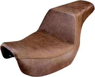 Saddlemen Step-Up Rear LS 2-Up Seat in Brown For 2006-2017 FXD, FXDWG & 2012-2016 FLD Models (806-04-173BR)