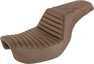 Saddlemen Step-Up TR Front, Rear LS 2-Up Seat in Brown For 2006-2017 FXD, FXDWG & 2012-2016 FLD Models (806-04-176BR)
