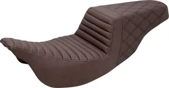 Saddlemen Step-Up Front TR & Rear LS 2-Up Seat in Brown For 2008-2023 FLHR, FLHT, FLHX & FLTR Models (808-07B-176BR)