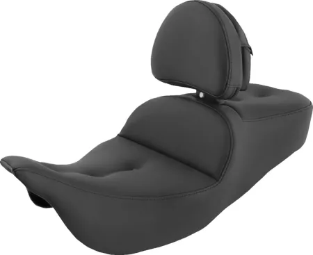 Saddlemen Roadsofa PT 2-Up Seat With Driver's Backrest in Black For 2008-2023 FLHR, FLHT, FLHX & FLTR Models (808-07B-181BR)