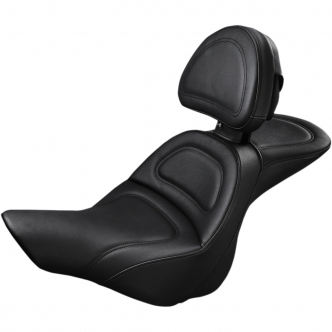 Saddlemen Explorer Ultimate Comfort 2-Up Seat With Driver's Backrest in Black For 2013-2017 FXSB Breakout Models (813-27-030)