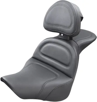 Saddlemen Explorer Ultimate Comfort 2-Up Seat With Driver's Backrest in Black For 2018-2023 Fat Boy FLFB/FLFBS Models (818-27-030)