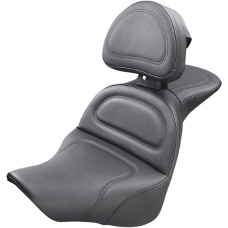 Saddlemen Explorer Ultimate Comfort 2-Up Seat With Driver's Backrest in Black For 2018-2020 Fat Boy FLFB/FLFBS Models (818-27-030)