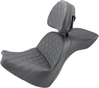 Saddlemen Explorer LS 2-Up Seat With Driver's Backrest in Black For 2018-2023 FXBR/FXBRS Breakout Models (818-31-030LS)