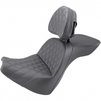 Saddlemen Explorer LS 2-Up Seat With Driver's Backrest in Black For 2018-2023 FXBR/FXBRS Breakout Models (818-31-030LS)