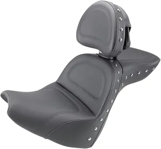 Saddlemen Explorer Special 2-Up Seat With Driver's Backrest in Black With Chrome Studs For 2018-2023 FXBR/FXBRS Breakout Models (818-31-040)