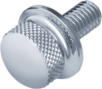 Kuryakyn 1/4 Inch - 20 Knurled Screw Only In Chrome Finish For Harley Davidson Motorcycles (9038)