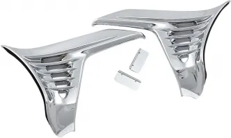 Kuryakyn Louvered Battery Box Covers In Chrome For Honda 2001-2010 Gold Wing Motorcycles (3913)