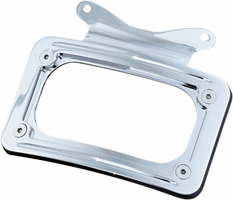 Kuryakyn Curved License Plate Mount In Chrome Finish For Harley Davidson 2010-2023 Touring Motorcycles (3157)