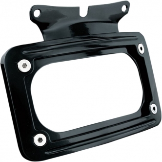 Kuryakyn Curved License Plate Mount In Gloss Black Finish For Harley Davidson 2006-2023 Touring & 2012-2016 Dyna Switchback Motorcycles (3149)