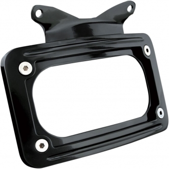 Kuryakyn Curved License Plate Mount In Gloss Black Finish For Harley Davidson 2010-2020 Touring Motorcycles (3147)