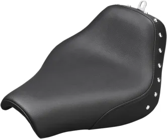 Saddlemen Renegade Solo Seat in Black With Chrome Studs For 2018-2023 FXBB Street Bob & FXST Standard Models (818-30-001)