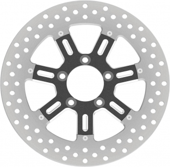 Roland Sands Design 11.8 inch Del Mar Front Left Brake Rotor in Contrast Ops Finish For 2006-2017 Dyna, 2008-2020 Touring, 2015-2020 Softail, 2014-2020 Sportster Models (01331800DELSSBM)