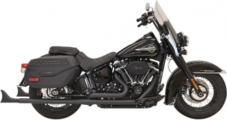 Bassani Exhaust 33 Inch Fishtail 2-1/4 Inch Diameter Duals 2-Into-2 Exhaust System in Black Finish For 2018-2023 Softail Deluxe & Heritage Classic Models (1S96EB33)