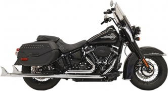 Bassani Exhaust 33 Inch Fishtail 2-1/4 Inch Diameter Exhaust System With Baffles in Chrome Finish For 2018-2023 Softail Deluxe & Heritage Classic Models (1S96E-33)