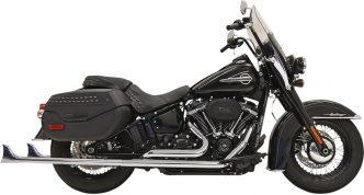 Bassani Exhaust 36 Inch Fishtail 1-7/8 Inch Diameter Exhaust System Without Baffles 2-Into-2 in Chrome Finish For 2018-2023 Softail Deluxe & Heritage Classic Models (1S76E-36)