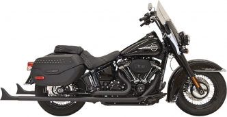 Bassani Exhaust 36 Inch Fishtail 2-1/4 Inch Diameter Exhaust System 2-Into-2 in Black Finish For 2018-2023 Softail Deluxe & Heritage Classic Models (1S86EB36)