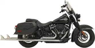 Bassani Exhaust 39 Inch Fishtail 2-1/4 Inch Diameter Exhaust System With Baffles 2-Into-2 in Chrome Finish For 2018-2024 Softail Deluxe & Heritage Classic Models (1S96E-39)