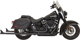 Bassani Exhaust 39 Inch Fishtail 2-1/4 Inch Diameter Exhaust System 2-Into-2 in Black Finish For 2018-2023 Softail Deluxe & Heritage Classic Models (1S96EB39)