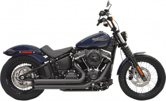 Bassani Exhaust 2-1/2 Inch Diameter Exhaust System 2-Into-2 in Black Finish For 2018-2023 Softail Fat Boy, Slim, Street Bob, Fat Bob & Low Rider/S Models (1S35DB)