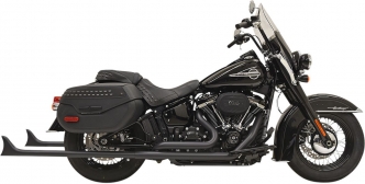 Bassani Exhaust 39 Inch Fishtail 1-7/8 Inch Exhaust System 2-Into-2 in Black Finish For 2018-2023 Softail Deluxe & Heritage Classic Models (1S76EB39)