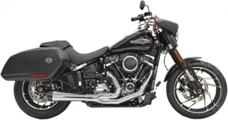 Bassani Exhaust 4 Inch Diameter Road Rage With Megaphone Mufflers Exhaust System 2-Into-1 in Chrome Finish For 2018-2024 Softail Sport Glide & Low Rider ST Models (1S81R)