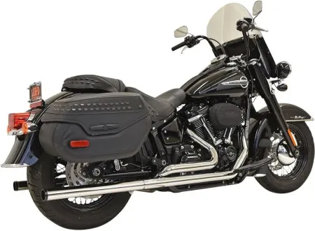 Bassani Exhaust 2-1/4 Inch Diameter Straight-Cut Dual Exhaust System 2-Into-2 in Chrome Finish For 2018-2024 Softail Deluxe & Heritage Classic Models (1S96P)