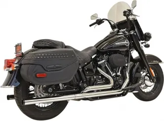 Bassani Exhaust 2-1/4 Inch Diameter Straight-Cut Dual Exhaust System 2-Into-2 in Chrome Finish For 2018-2024 Softail Deluxe & Heritage Classic Models (1S96P)