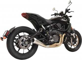 Bassani Exhaust Slash-Cut Slip-On Muffler in Stainless Steel Finish For 2019-2020 Indian FTR 1200 Models (8F127SS)