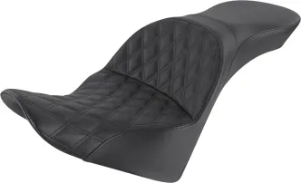 Saddlemen Seat Explorer LS Two-Up Lattice in Black For 2018-2023 Deluxe FLDE, Heritage FLHC/S & FLSL Slim Models (818-33-029LS)