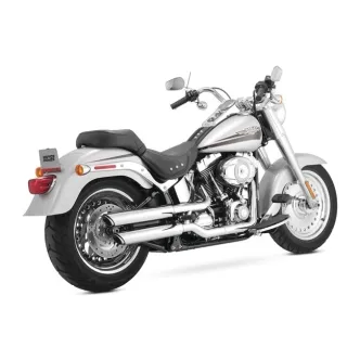 Vance & Hines Twin Slash 3 Inch Slip-Ons NON-PCX in Chrome Finish For 2007-2016 FLSTF, 2010-2016 FLSTFB Fatboy, 2007 Deuce Models (16843)