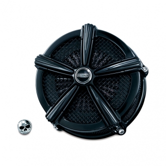 Kuryakyn Mach 2 Air Cleaner In Gloss Black Finish For Harley Davidson 1993-1999 Evolution Big Twin Motorcycles With CV Carb (9552)