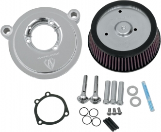 Arlen Ness Big Sucker Stage 1 Air Cleaner Kit With Chrome Backing Plate & Pre-Oiled Filter For Harley Davidson 1999-2017 Dyna, Softail & Touring Models (Excl. E-Throttle) (18-507)