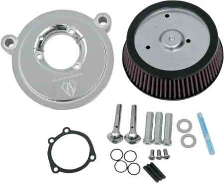 Arlen Ness Big Sucker Stage 1 Air Cleaner Kit With Chrome Backing Plate & Pre-Oiled Filter For Harley Davidson 1999-2017 Twin Cam (Exc. E-Throttle & 99-01 FLT) (18-507)