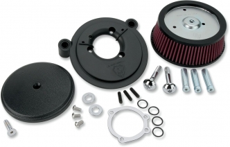 Arlen Ness Smooth Stage 1 Big Sucker Air Cleaner Kit In Black With Pre-Oiled Filter For Harley Davidson 1999-2017 Dyna, Softail & Touring Models (Excl. E-Throttle) (18-326)