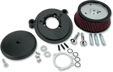 Arlen Ness Smooth Stage 1 Big Sucker Air Cleaner Kit In Black With Pre-Oiled Filter For Harley Davidson 1999-2017 Twin Cam (Exc. E-Throttle & 99-01 FLT) (18-326)