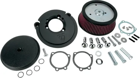 Arlen Ness Smooth Stage 1 Big Sucker Air Cleaner Kit In Black With Pre-Oiled Filter For Harley Davidson 1991-2021 Sportster Models (18-329)