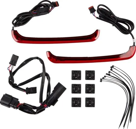 Custom Dynamics Sequential Low Profile Bagz Saddlebag Lights With Red Lens For Harley Davidson 2014-2020 Touring Motorcycles (CD-LPSEQ-BCM4-R)