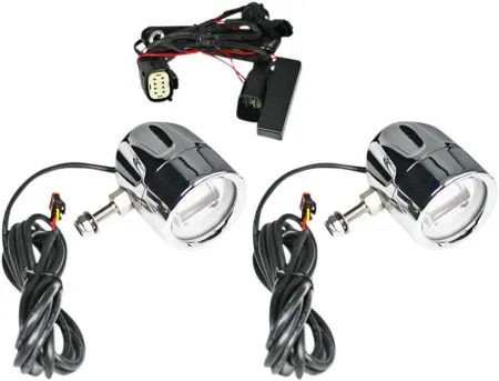 Custom Dynamics ProBEAM L.E.D. Halo Fog Lights In Chrome Finish For Harley Davidson 2010-2013 Street Glide & Road Glide Custom Motorcycles (PB-FOG-SS6-C)