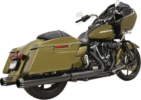 Bassani 4 Inch Black Straight Can Muffler QNT In Black With Black End Cap For Harley Davidson 2017-2024 Touring Mdoels (1F72QNT5B)