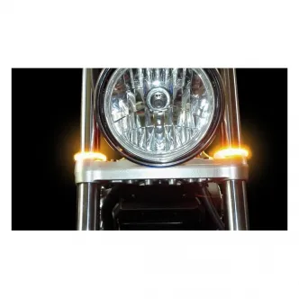 Custom Dynamics Truwrap Turn Signals With Amber/Amber L.E.D. For 56MM Forks (TW56AA)