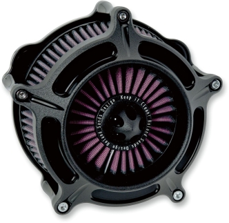 Roland Sands Design Turbine Air Cleaner in Black Ops Finish For 2016-2017 Softail, 2017 FXDLS, 2008-2016 Touring, Trike (E-Throttle) Models (0206-2038-SMB)