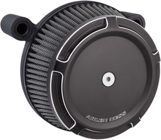 Arlen Ness Beveled Stage 1 Big Sucker Air Cleaner Kit In Black With Synthetic Air Filter For Harley Davidson 1999-2001 FLT Models (50-843)