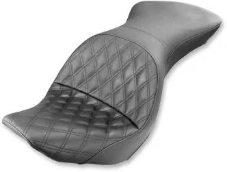 Saddlemen Explorer Lattice Stitch Seat For Harley Davidson 2006-2009 FXST/B/S Standard & 2007-2017 FLSTF/B/S Fatboy Models (806-12-029LS)